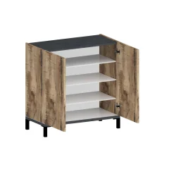 Scarpiera Dabbaso, cm 80x40h80, Ardesia e Acero<Dmora Cheap