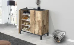 Scarpiera Dabbaso, cm 80x40h80, Ardesia e Acero<Dmora Cheap