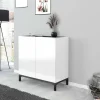 Scarpiera Dabbaso, cm 80x40h80, Bianco lucido e Ardesia<Dmora Clearance
