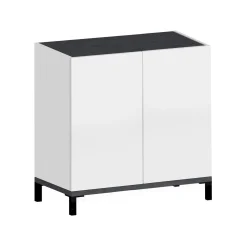 Scarpiera Dabbaso, cm 80x40h80, Bianco lucido e Ardesia<Dmora Clearance