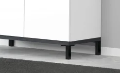 Scarpiera Dabbaso, cm 80x40h80, Bianco lucido e Ardesia<Dmora Clearance