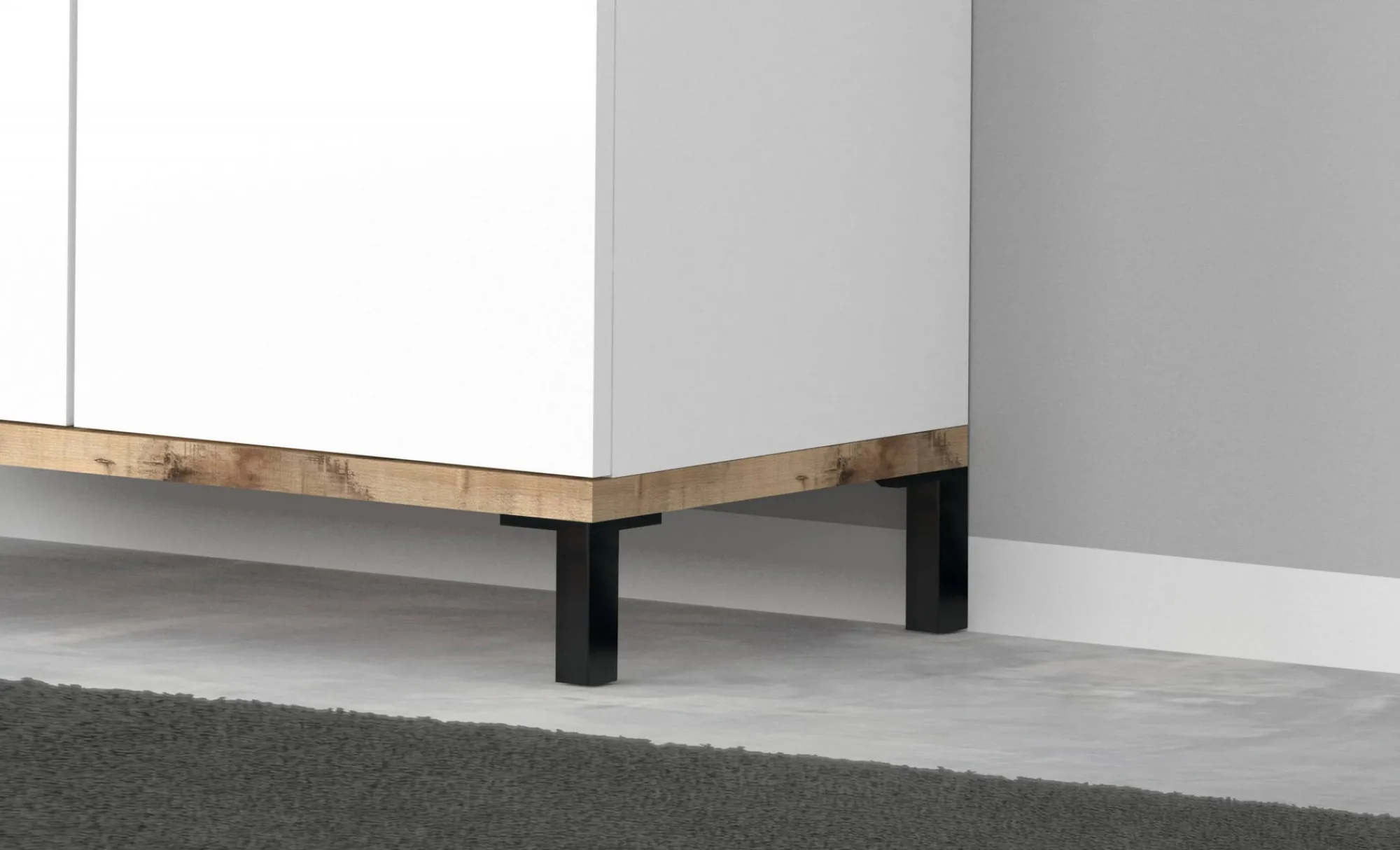 Scarpiera Dabbaso, cm 80x40h80, Bianco lucido e Acero<Dmora Online
