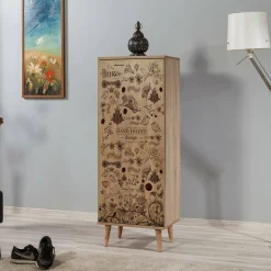 Scarpiera Dacrydium, 50x38 h135 cm, Quercia e Noce<Dmora Shop