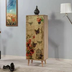 Scarpiera Dacrydium, 50x38 h135 cm, Quercia e Multicolore<Dmora Best