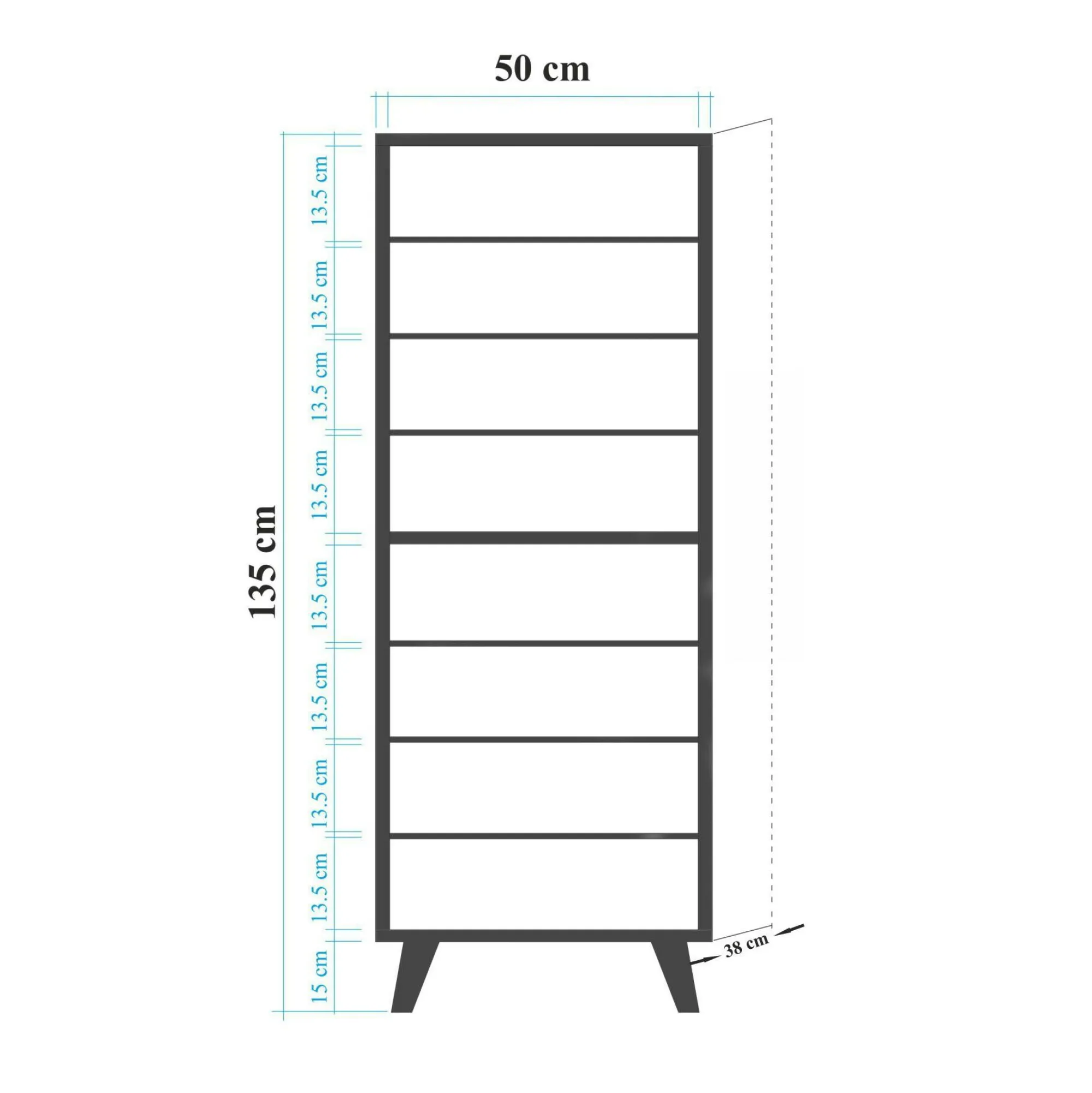 Scarpiera Dacrydium, 50x38 h135 cm,<Dmora Shop