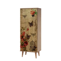 Scarpiera Dacrydium, 50x38 h135 cm, Quercia e Multicolore<Dmora Best