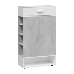 Scarpiera Dbalog, 67x28h119 cm, Cemento e Bianco<Dmora Best Sale