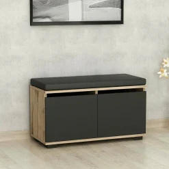 Scarpiera Delphin, 80x35 h42 cm, Noce e Nero<Dmora Outlet