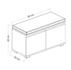 Scarpiera Delphin, 80x35 h42 cm, Noce e Nero<Dmora Outlet