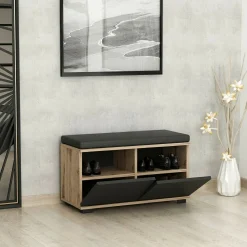 Scarpiera Delphin, 80x35 h42 cm, Noce e Nero<Dmora Outlet