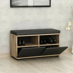 Scarpiera Delphin, 80x35 h42 cm, Noce e Nero<Dmora Outlet