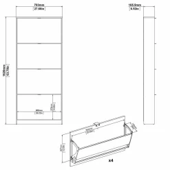 Scarpiera Desideria, 70x17 h162 cm,<Dmora Store