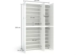 Scarpiera Diva, 122x34h200 cm,<Dmora Shop