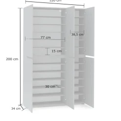 Scarpiera Diva, 122x34h200 cm,<Dmora Clearance