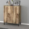 Scarpiera Dlanin, cm 90x40h102, Ardesia e Acero<Dmora Sale