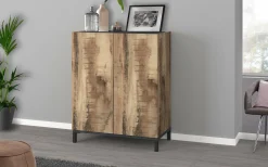 Scarpiera Dlanin, cm 90x40h102, Ardesia e Acero<Dmora Sale