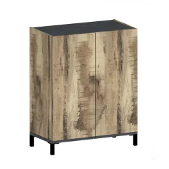 Scarpiera Dlanin, cm 90x40h102, Ardesia e Acero<Dmora Sale