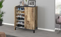 Scarpiera Dlanin, cm 90x40h102, Ardesia e Acero<Dmora Sale