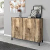 Scarpiera Dlopret, cm 120x40h80, Ardesia e Acero<Dmora Online