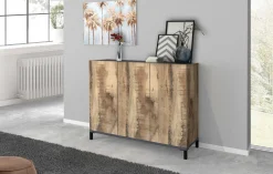 Scarpiera Dlopret, cm 120x40h80, Ardesia e Acero<Dmora Online