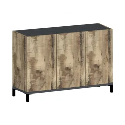 Scarpiera Dlopret, cm 120x40h80, Ardesia e Acero<Dmora Online