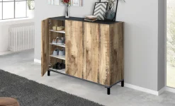 Scarpiera Dlopret, cm 120x40h80, Ardesia e Acero<Dmora Online