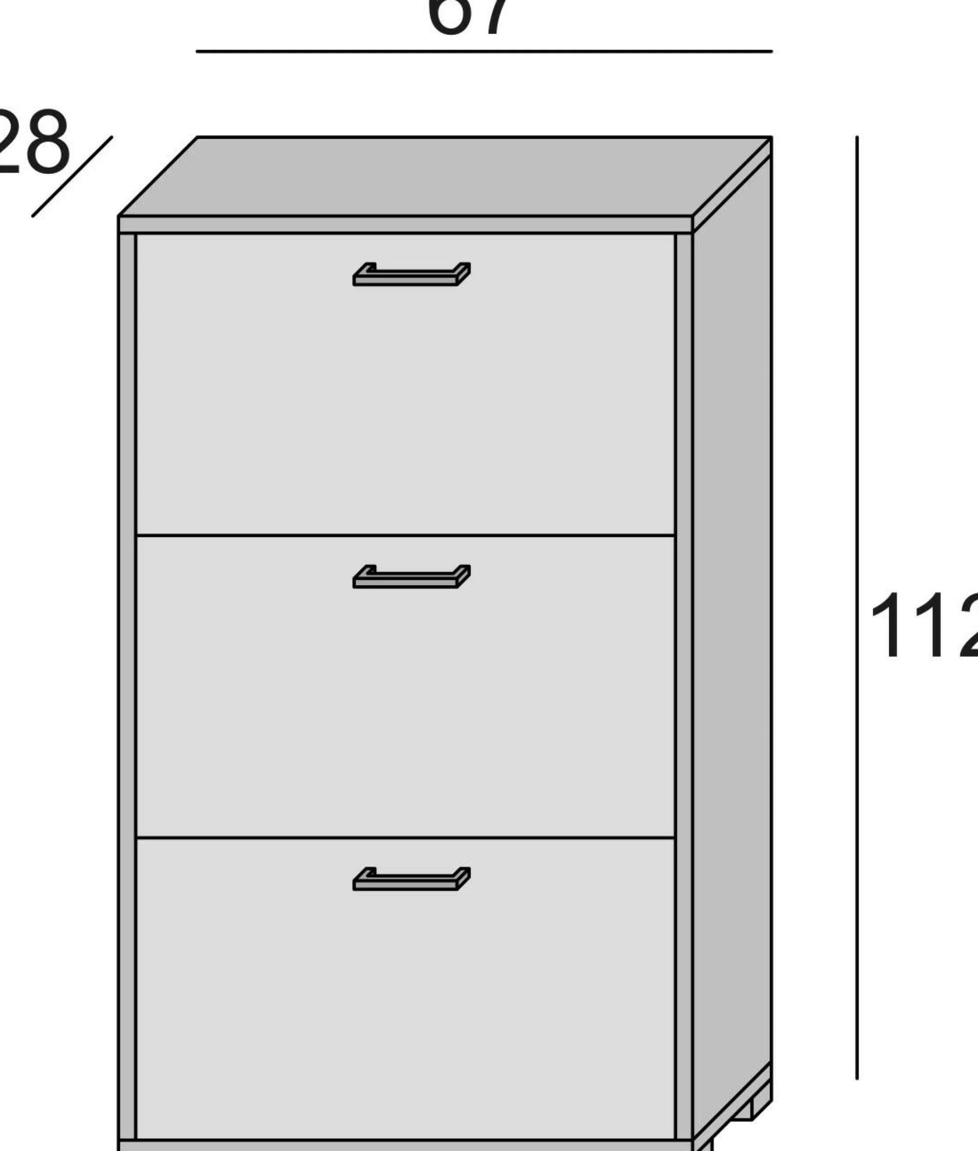 Scarpiera Dlos, 67x28h112 cm,<Dmora Outlet