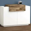 Scarpiera Dlucc, cm 120x45h86, Bianco lucido e Acero<Dmora Online