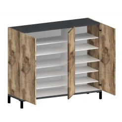 Scarpiera Dmas, cm 135x40h102, Ardesia e Acero<Dmora Online