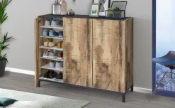 Scarpiera Dmas, cm 135x40h102, Ardesia e Acero<Dmora Online