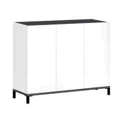 Scarpiera Dmas, cm 135x40h102, Bianco lucido e Ardesia<Dmora Clearance