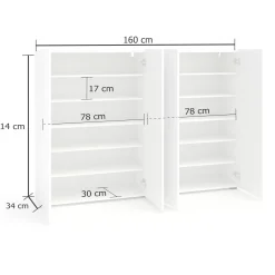 Scarpiera Doda, 160x34h115 cm,<Dmora Outlet