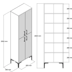 Scarpiera Dolivier, 60x35h200 cm, Noce e Bianco Marmo<Dmora Best