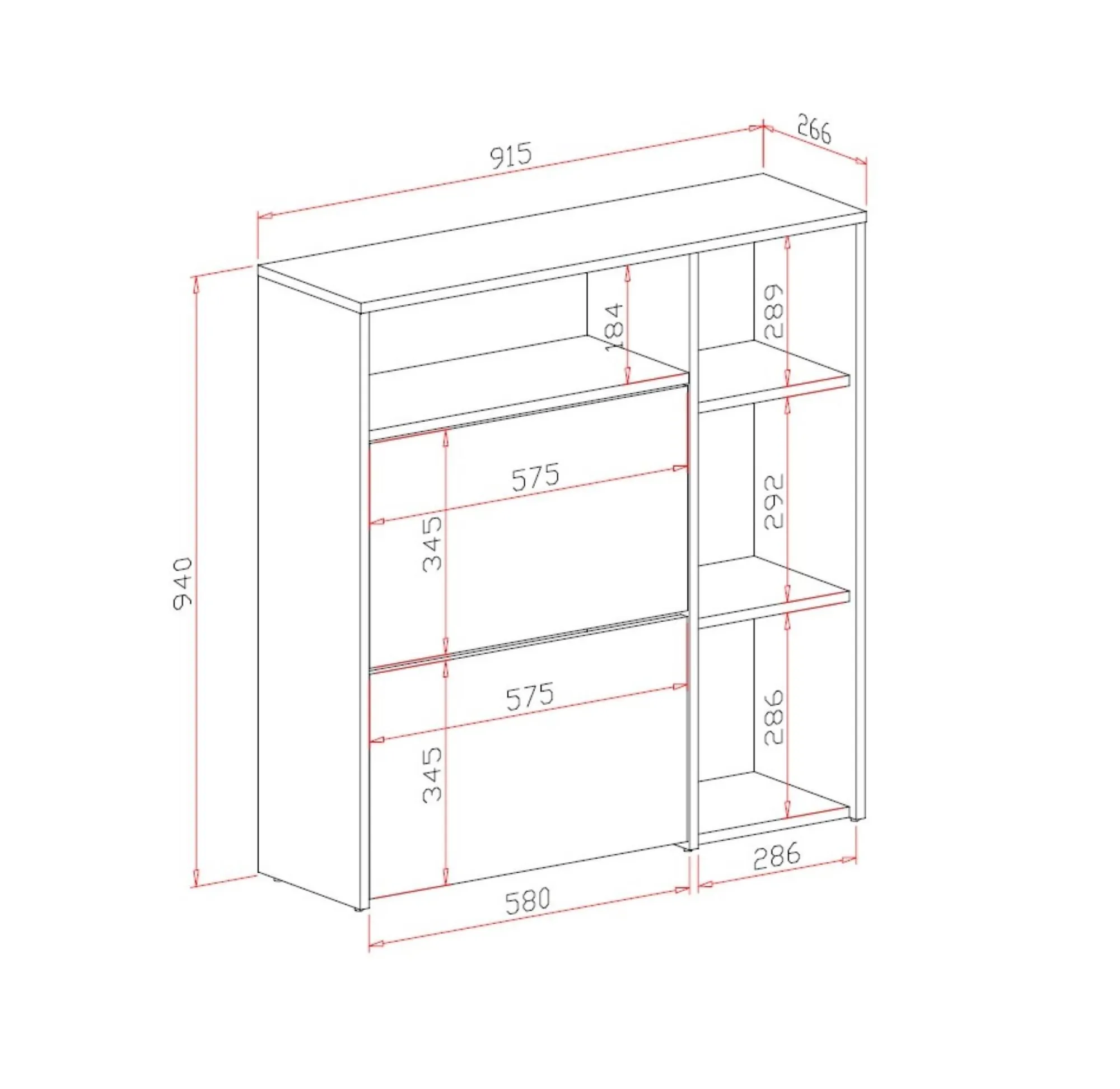Scarpiera Dpinn, 92x27h94 cm, Antracite e Cemento<Dmora Hot