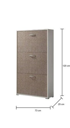 Scarpiera Dpugnal, 73x25h120 cm, Bianco e Marrone<Dmora Sale