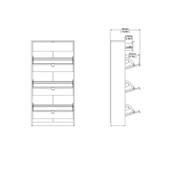 Scarpiera Dtoni, 24x70 h140 cm,<Dmora Clearance