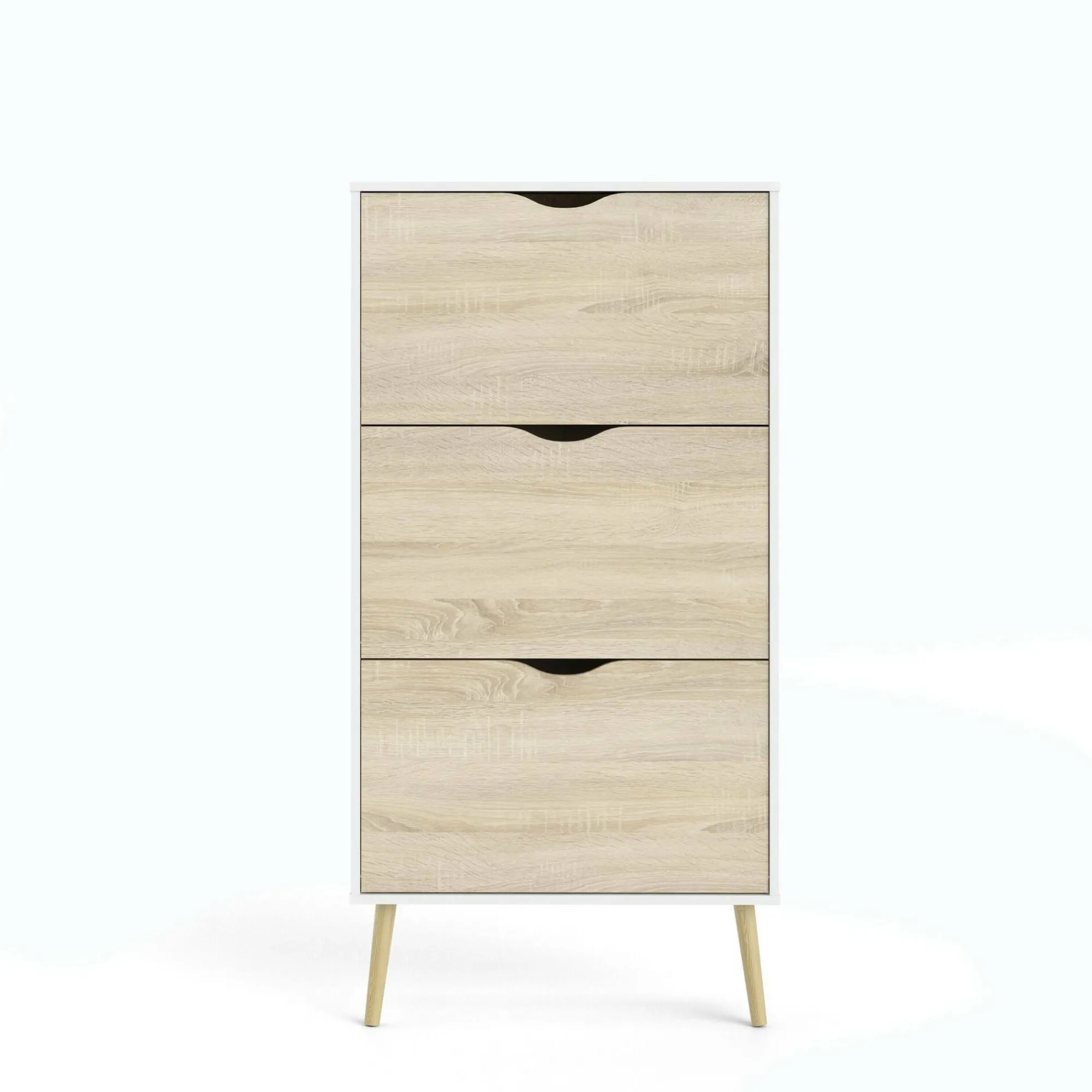 Scarpiera Dtonin, 70x24 h139 cm, Bianco e Quercia<Dmora Best Sale