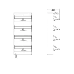 Scarpiera Dtordin, 70x24 h162 cm,<Dmora Cheap