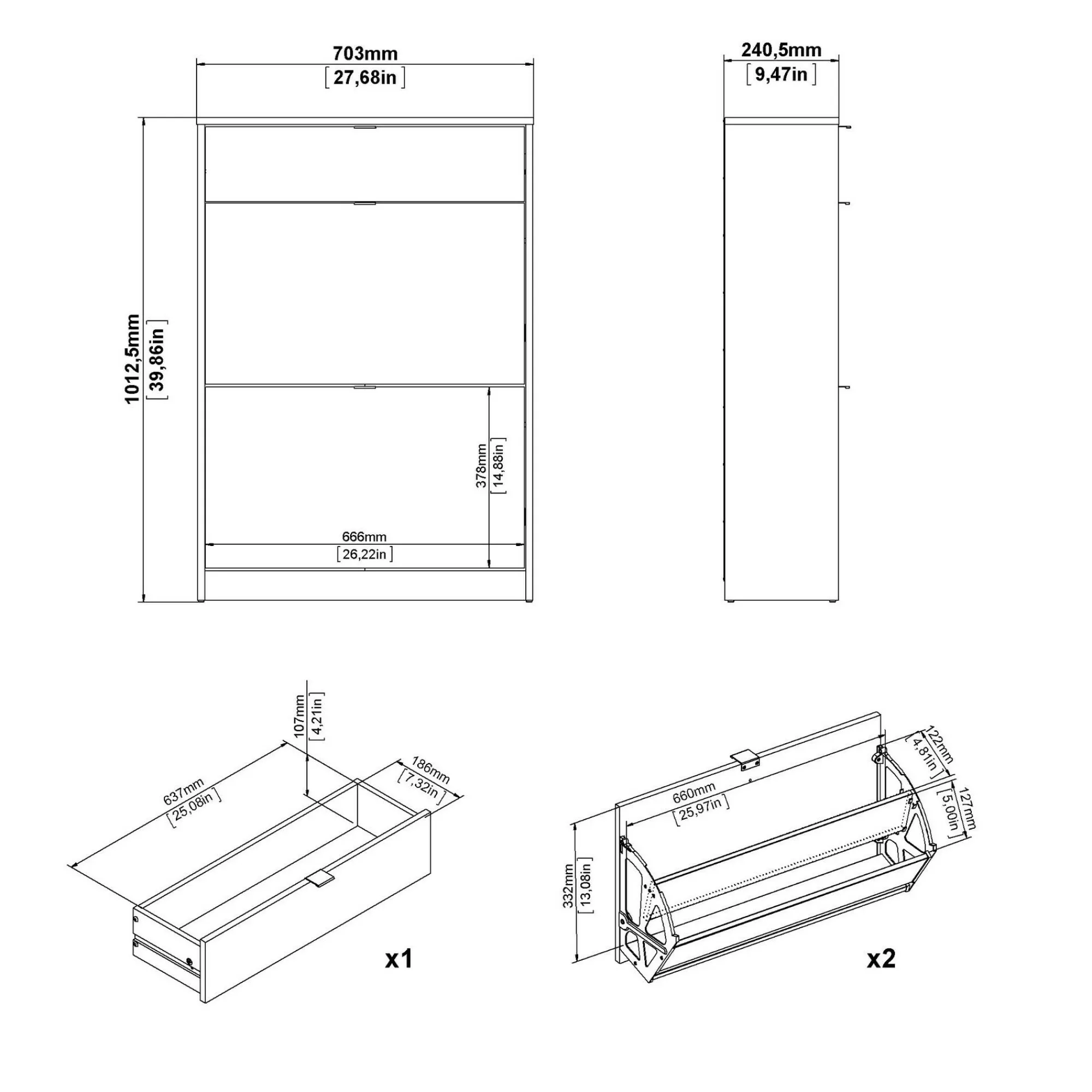 Scarpiera Dtorr, 24x70 h101 cm,<Dmora Cheap