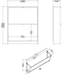 Scarpiera Dtorrent, 70x17 h85 cm,<Dmora Outlet