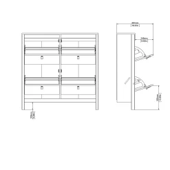 Scarpiera Dtortell, 25x103 h103 cm,<Dmora Shop