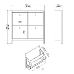 Scarpiera Dtortell, 25x103 h103 cm,<Dmora Shop