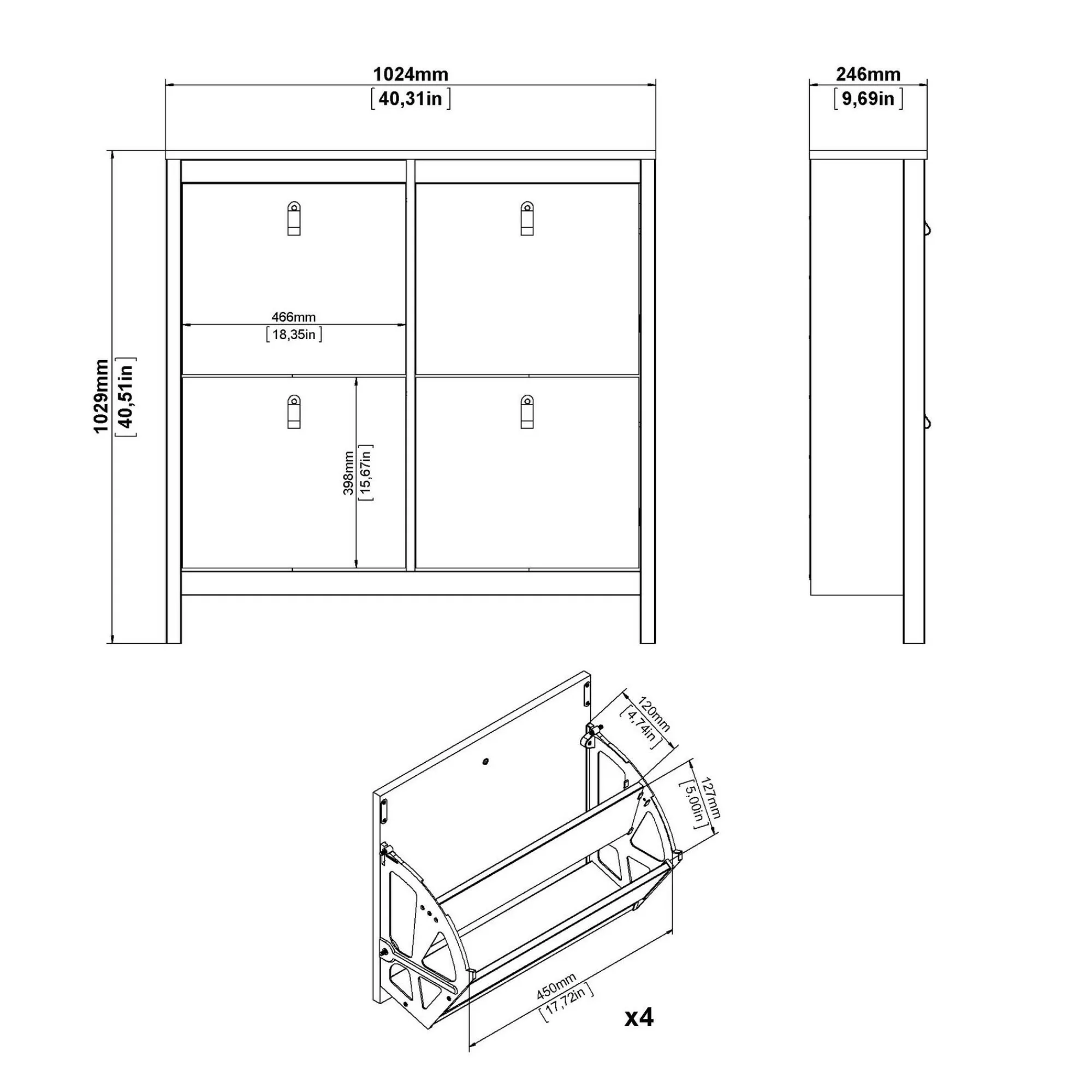 Scarpiera Dtortell, 25x103 h103 cm,<Dmora Cheap