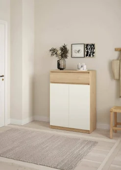 Scarpiera Dtravers, 40x80 h111 cm, Rovere e Bianco<Dmora Discount