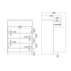 Scarpiera Dtravers, 40x80 h111 cm, Rovere e Bianco<Dmora Discount
