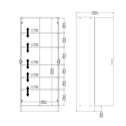 Scarpiera Dtrebb, 69x35 h170 cm,<Dmora Shop