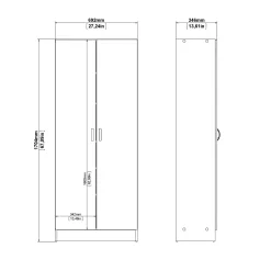 Scarpiera Dtrebb, 69x35 h170 cm,<Dmora Shop