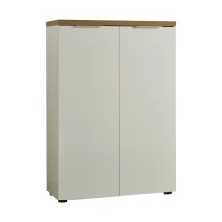 Scarpiera Dublino, 80x34h115 cm, Bianco lucido e Rovere<Dmora Best