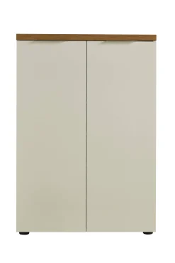 Scarpiera Dublino, 80x34h115 cm, Bianco lucido e Rovere<Dmora Best