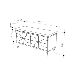 Scarpiera Dvlhov, 107x35 h55 cm,<Dmora Best Sale